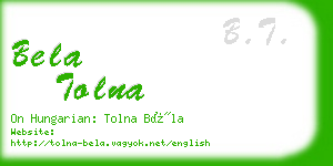 bela tolna business card